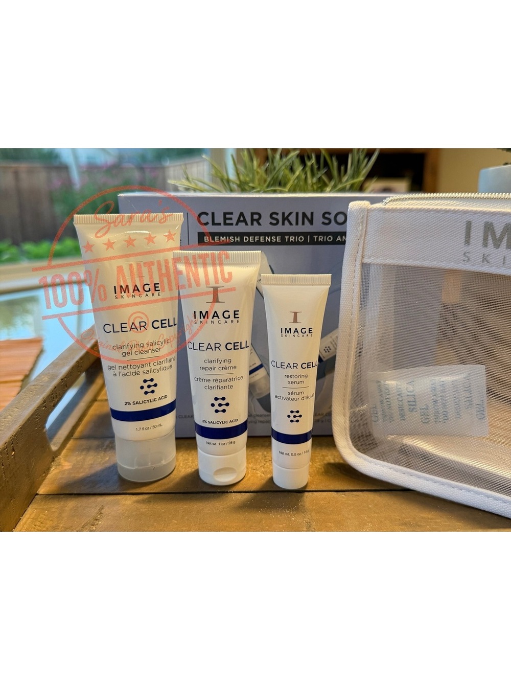 Image Skincare CLEAR CELL SKIN SOLUTION Blemish Defense TRIO Cleanse Serum Cream